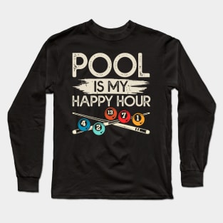 Pool Is My Happy Hour T shirt For Women T-Shirt Long Sleeve T-Shirt